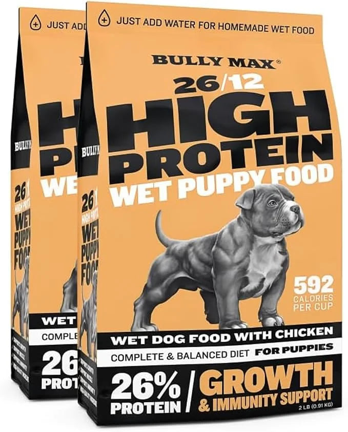 Bully Max Wet Puppy Food - Instant Fresh Dehydrated High Protein Soft Dog Food with Chicken - Healthy Growth for Small & L...