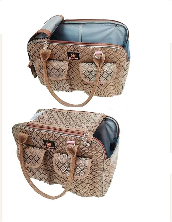 Hubulk Dog Carrier Bag Pet Tote Bag Doggie Handbag Cat Purse Puppy Pouch, Free Collapsible Dog Bowl Included (S Khaki) - P...