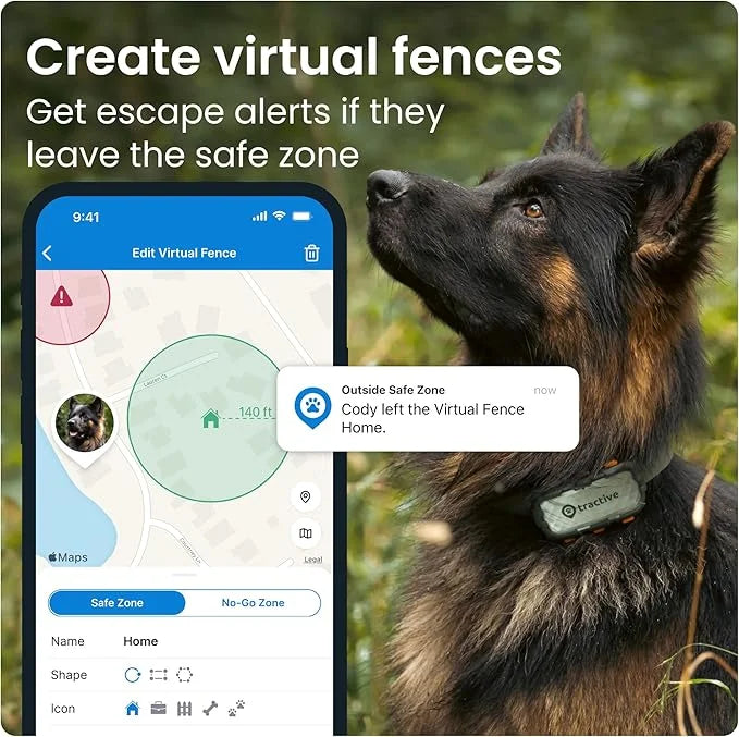 Tractive XL GPS Dog Tracker (50 lbs+) | Real-time Pet Location Tracker | Health & Wellness Alerts | Virtual Fence for Dogs...