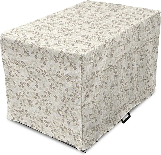 Ambesonne Flower Dog Crate Cover, Flowers Bouquet Blossoms Ornamental Simplistic Monochromic Summer Art, Easy to Use Pet K...