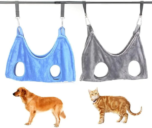 Pet Grooming Hammock Dogs Cats Clipping Sling Hanging Harness for Ear Care Kit Nail Trimming Bag,Pack of 2 (S) - Product I...