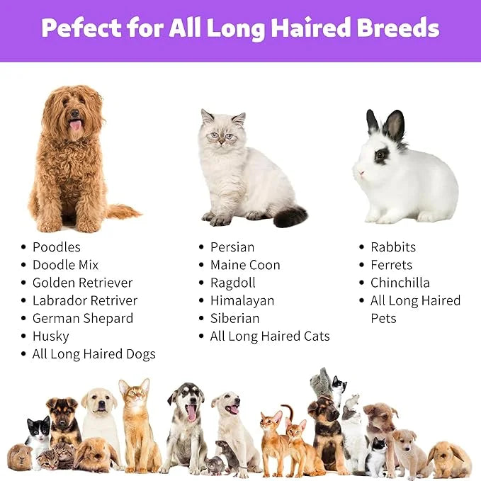 2 in 1 Dogs Cats Dematting Grooming Comb, Perfect Deshedding Undercoat Rake for Poodle & Goldendoodle, Efficiently Detangl...