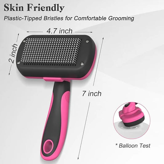 Swihauk Self Cleaning Slicker Brush for Dogs & Cats - Skin Friendly Grooming, Deshedding, Hair Removal for Puppies & Long/...