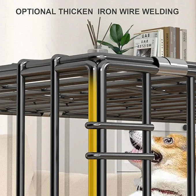 Heavy-Duty Steel Dog Crate - Foldable Kennel with Secure Latch, 23.6"x16.6"x19.7" Indoor Pet Cage, Removable Tray, Grey - ...