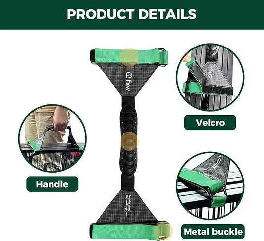 FXW Easy-Carry Straps, Fit 8-Panel of All Heights Dog Playpen, Designed for RV Trips, Green│Patent Pending - Product Image