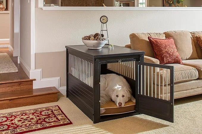 New Age Pet ECOFLEX Dog Crate End Table - Furniture-Style Pet Crate for Crate Trained Dogs - Stainless Steel Tubing & a La...