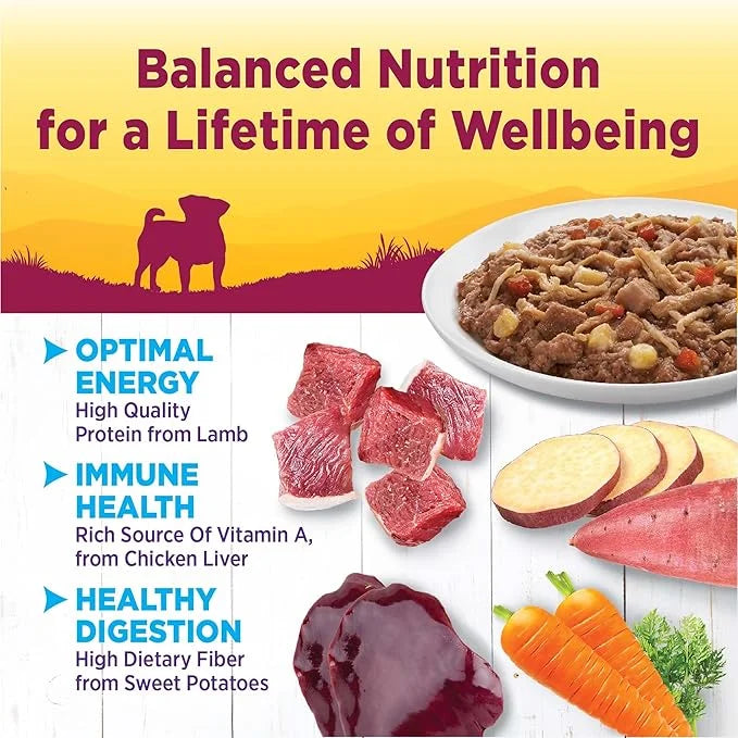 Wellness Petite Entrées Shredded Medley With Braised Lamb, Venison, White Sweet Potatoes & Carrots, 3 Ounce (Pack of 12) -...