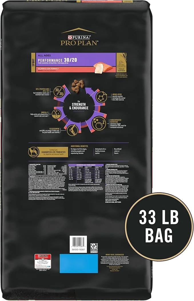Purina Pro Plan Sport Performance 30/20 Salmon & Cod Formula Dry Dog Food - 33 lb. Bag - Product Image