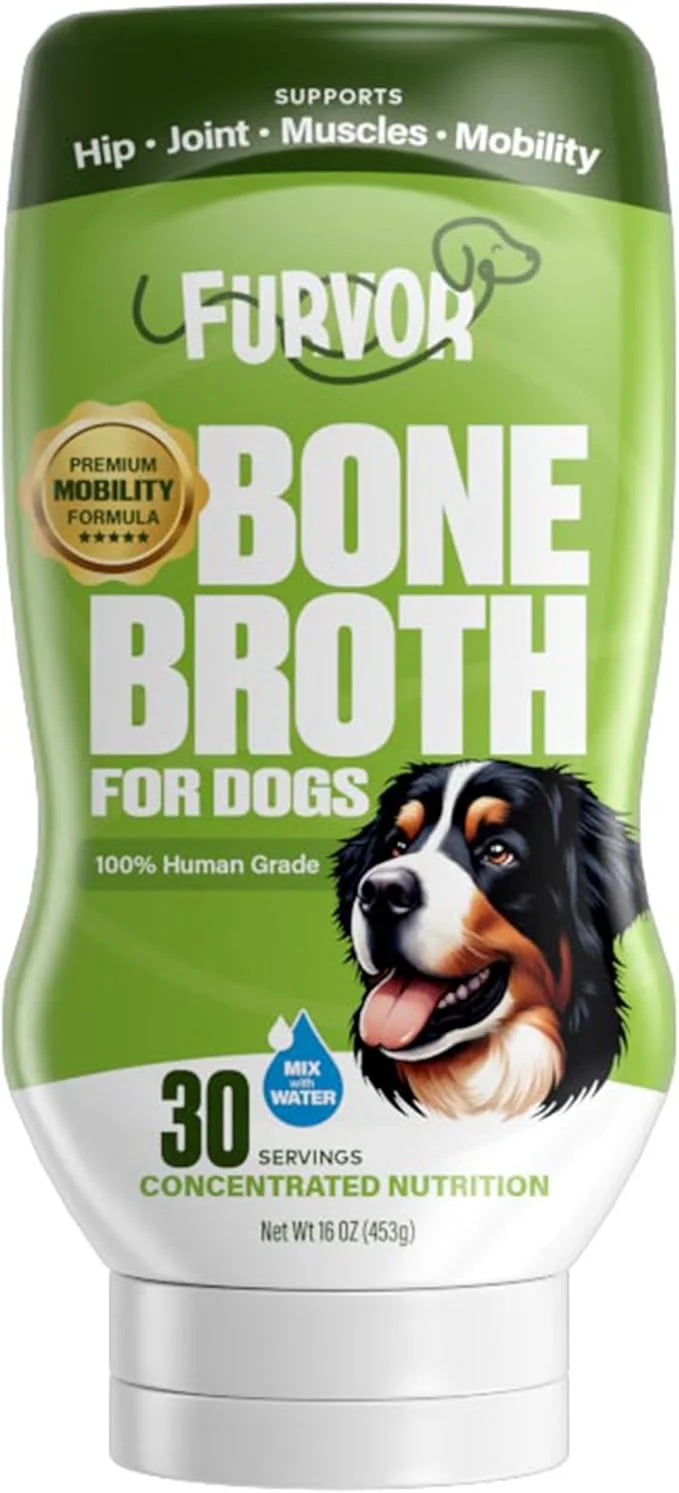 Mobility Support Beef Bone Broth for Dogs | Hip & Joint Support for Dogs | Glucosamine & Amino Acid Boosted | Human Grade ...