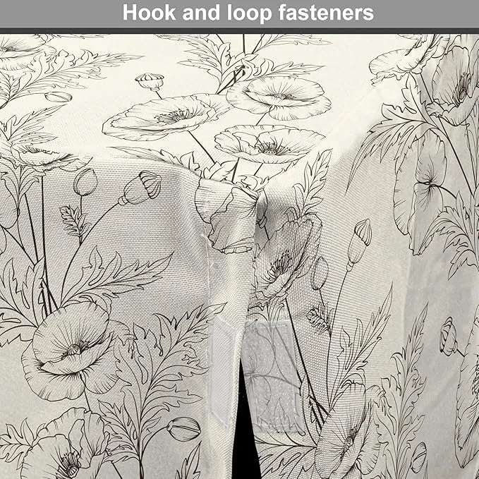 Ambesonne Botanical Dog Crate Cover, Floral Theme Poppy Flowers and Buds Pattern Doodle Style Garden Leaf Motifs, Easy to ...