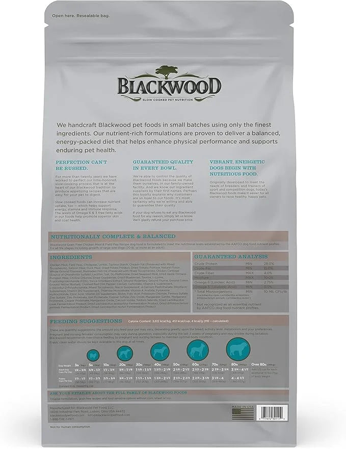 Blackwood Special Diet All Life Stages Dry Dog Food, 30Lb., Chicken Meal & Field Pea Recipe, with Superfood Ingredients, G...