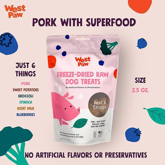 WEST PAW Freeze-Dried Raw All Natural Dog and Puppy Training Treats, Single Ingredient, Humanely Raised and Sustainably So...