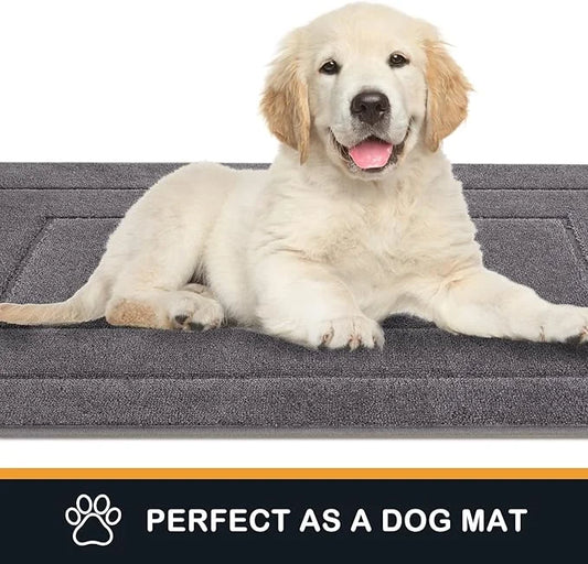 PURRUGS Dirt Trapper Door Mat 20in x 31.5in, Non-Slip/Skid Machine Washable Entryway Rug, Dog Door Mat, Super Absorbent We...