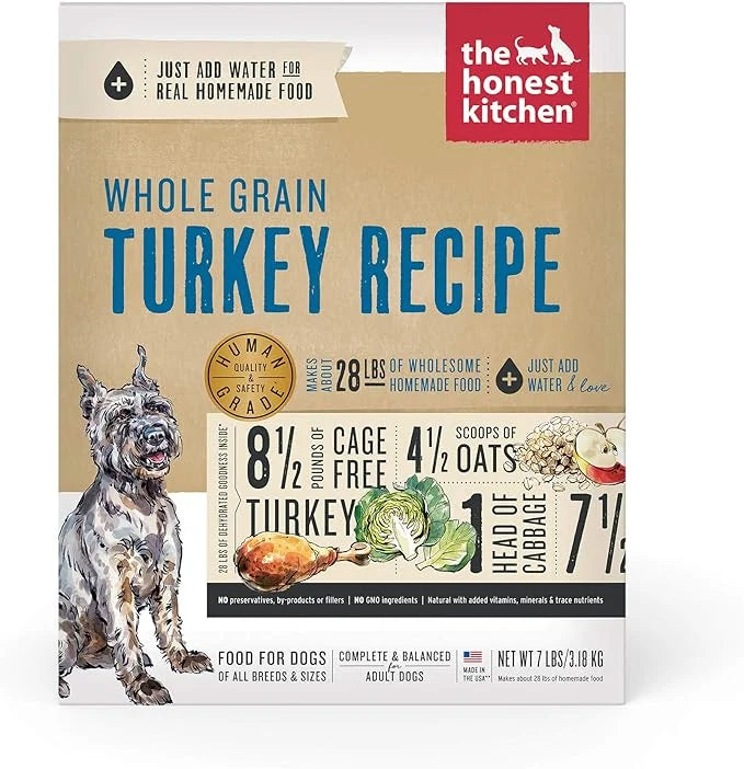 The Honest Kitchen Dehydrated Whole Grain Turkey Dog Food, 7 lb Box - Product Image