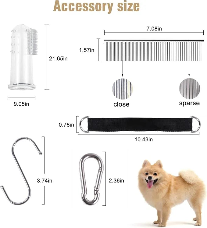Pet Grooming Hammock for Dogs & Cats with Nail Clippers/Nail Trimmers/Scissors/Toothbrush, Dog Grooming Harness for Nail T...