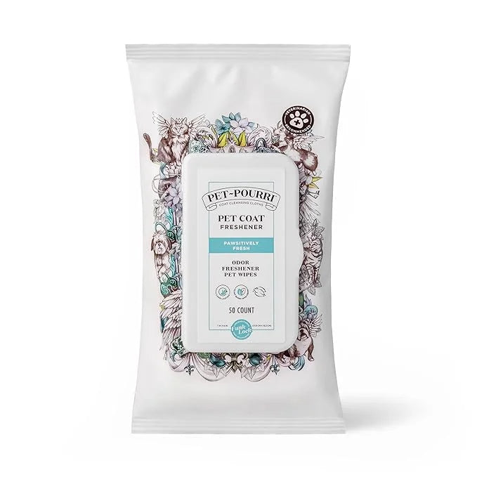 Pet-Pourri Pawsitively Fresh Deodorizing Pet Wipes – Quick Cleaning Wipes for Dogs & Cats – Plant Based Ingredients – Vet ...