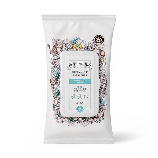 Pet-Pourri Pawsitively Fresh Deodorizing Pet Wipes – Quick Cleaning Wipes for Dogs & Cats – Plant Based Ingredients – Vet ...