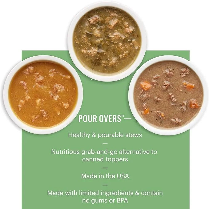 The Honest Kitchen Pumpkin POUR OVERS Wet Toppers for Dogs (12 Pack), 5.5 oz - Salmon Stew - Product Image
