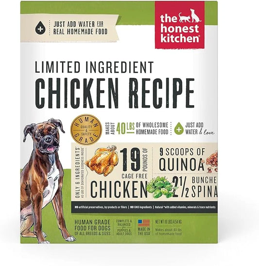 The Honest Kitchen Dehydrated Limited Ingredient Chicken Dog Food, Chicken & Quinoa, 10 Pound (Pack of 1) - Product Image