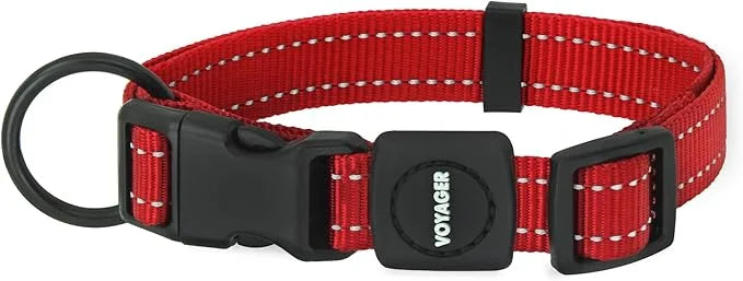Best Pet Supplies Reflective Dog Collar with Adjustable Length, Heavy-Duty Buckle, and Strong Leash D-Ring, Training, Walk...
