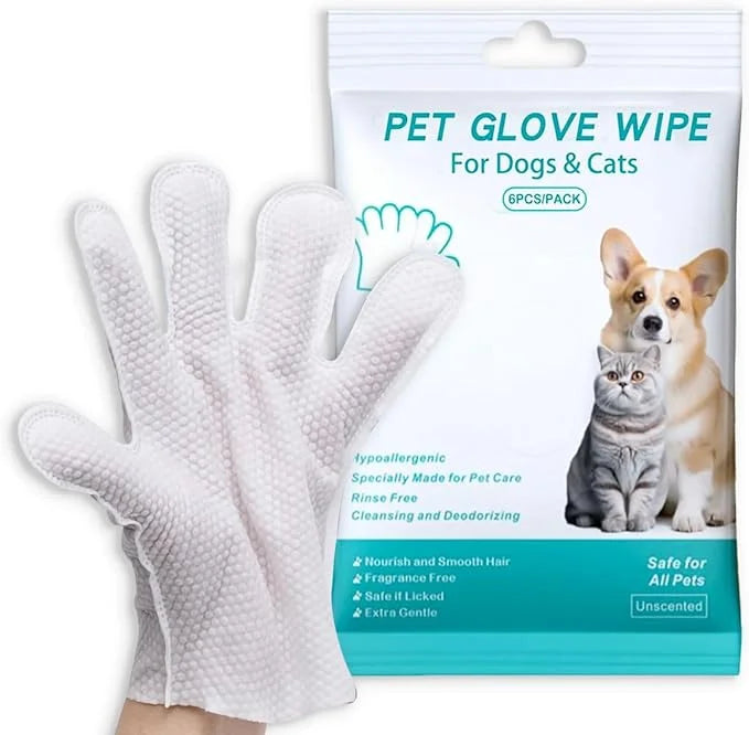 Dog and Cat Cleaning Gloves, Cleaning and Deodorizing Grooming Gloves, Dog and Cat Fur Face, Ears, Eyes, Paws Cleaner, Pet...