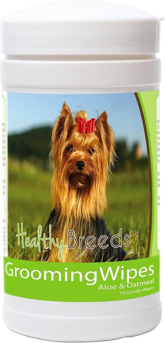 Healthy Breeds Yorkshire Terrier Grooming Wipes 70 Count - Product Image