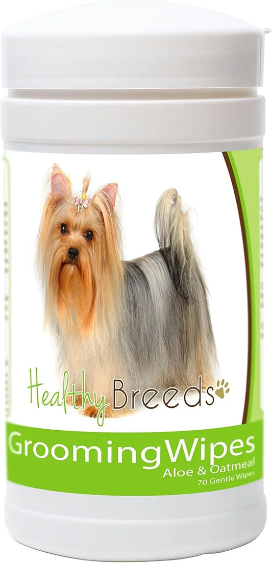Healthy Breeds Yorkshire Terrier Grooming Wipes 70 Count White - Product Image