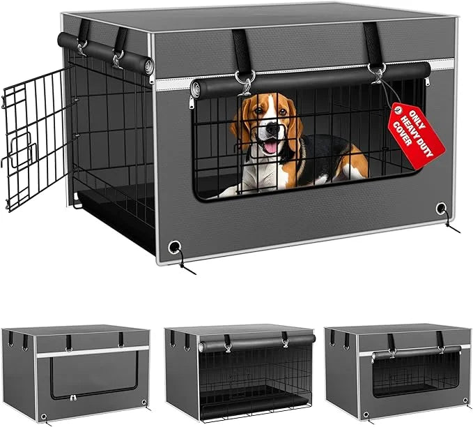 Dog Crate Cover 36 Inch Insulated & Breathable Chew-Proof ??Heavy-Duty Dog Cage Cover for Sun/Rain Protection, Universal F...