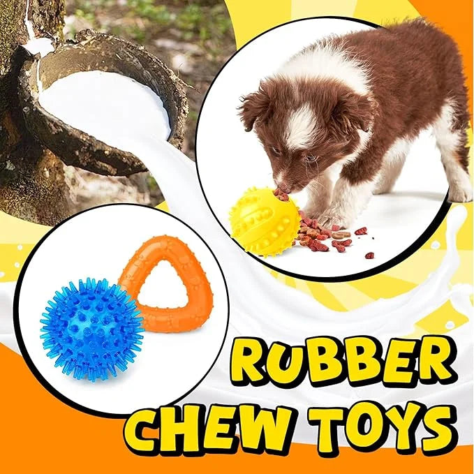 Zeaxuie 9 Pack Puppy Toys for Teething, Puppy Chew Toys with Cute Squeaky Dog Toys, Treat Ball and Rope Dog Chew Toys for ...