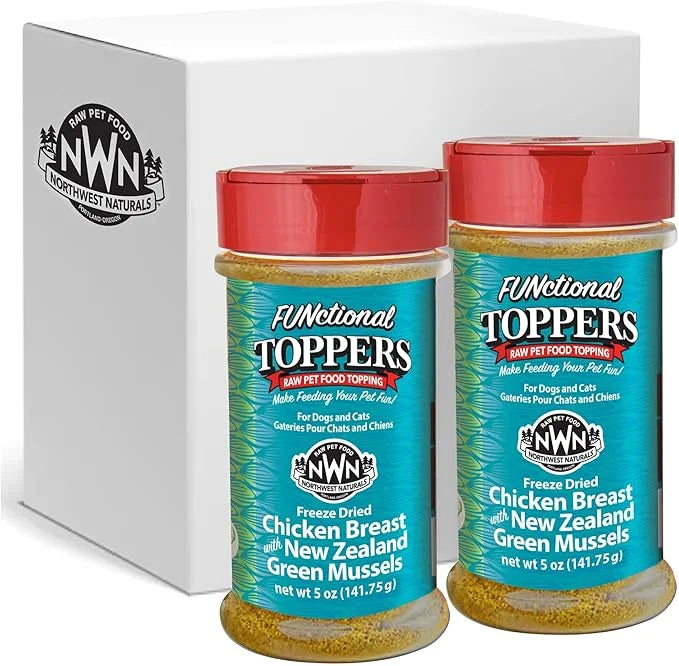 Northwest Naturals Freeze-Dried Chicken Breast with Green Lipped Mussels - Functional Topper - for Dogs and Cats - Limited...