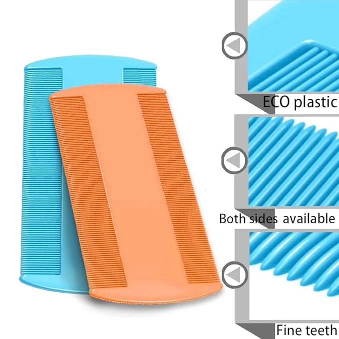 SKYPIA 4 Packs Multi-Purpose Grooming Comb - Fine Tooth for Removing Fleas, Ticks, Lice, and Dandruff from Dogs, Cats, Pup...