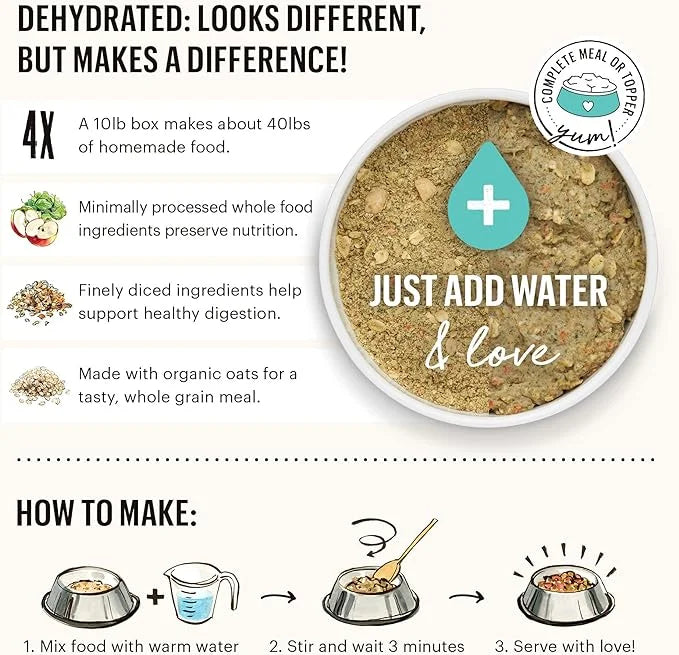 The Honest Kitchen Human Grade Dehydrated Whole Grain Dog Food – Complete Meal or Dog Food Topper – Fish 10 lb (makes 40 l...