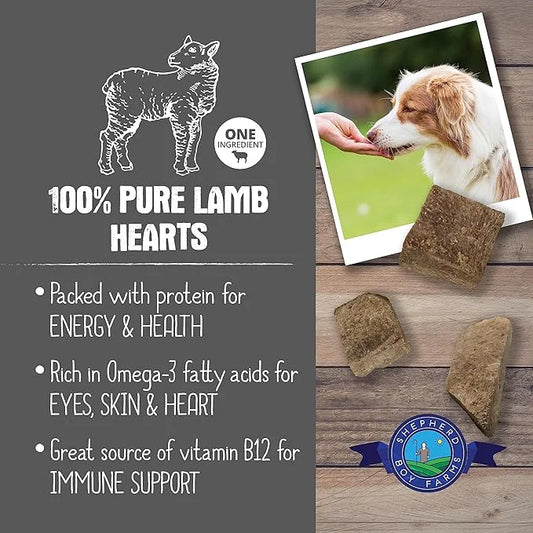 Freeze Dried Dog and Cat Treats, Lamb Heart, All Natural Single Ingredient Freeze-Dried Dog Treat & Dog Snacks, Made in US...