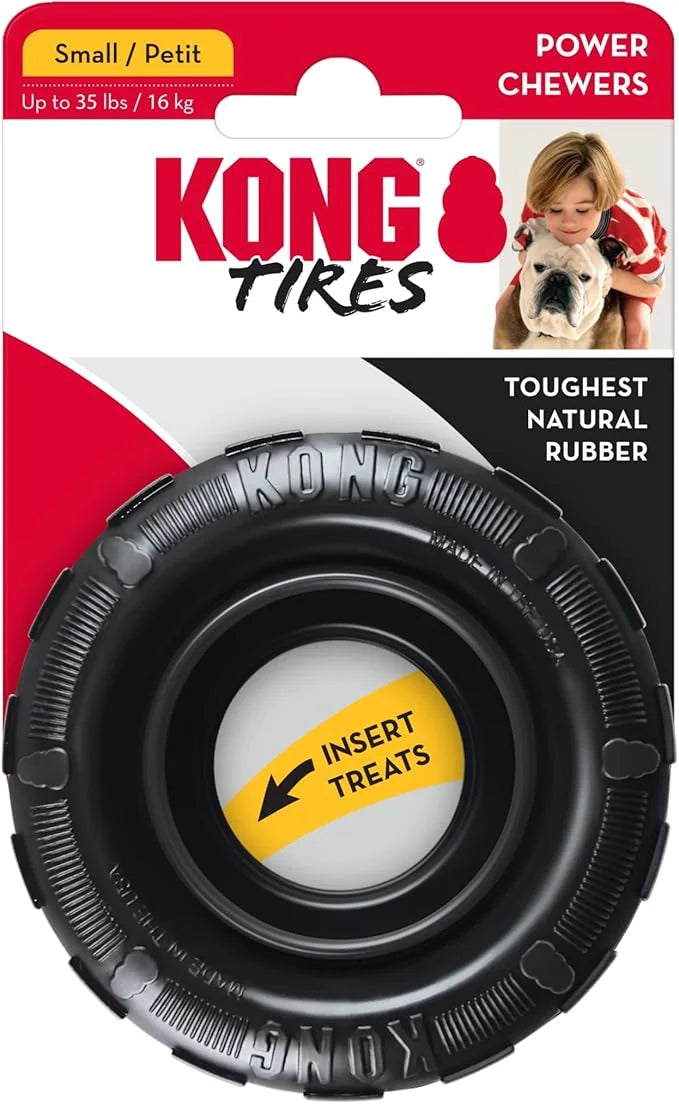 KONG Extreme Tires - KONG's Most Durable Natural Rubber Chew & Fetch Toy - Treat Dispenser Dog Tire Toy - Pet Supplies for...