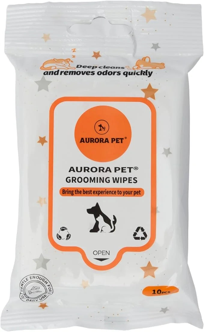 Aurora Pet Wipes – 100% Natural, Plant-Based Hypoallergenic Grooming Wipes for Dogs & Cats (60-Count Travel Pack) - Produc...