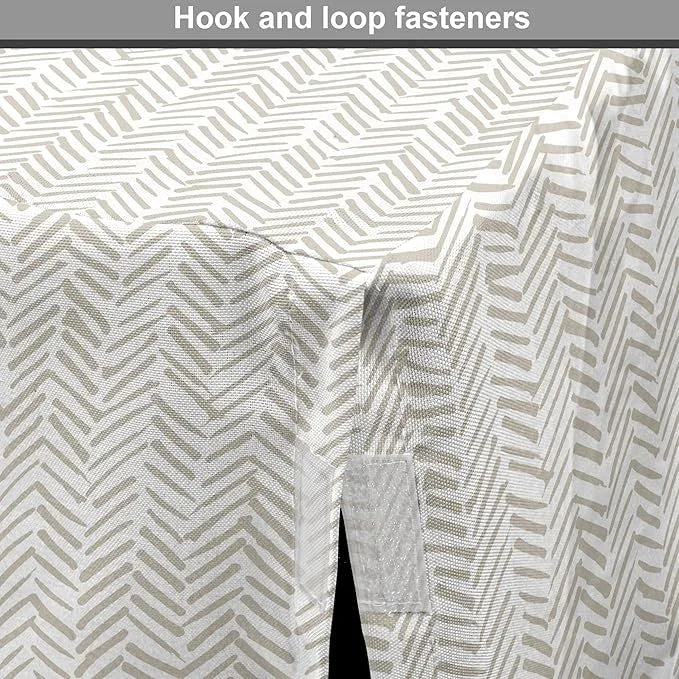 Lunarable Chevron Dog Crate Cover, Hand Drawn Monochrome Herringbone Lines Composition of Abstract Zigzags, Easy to Use Pe...