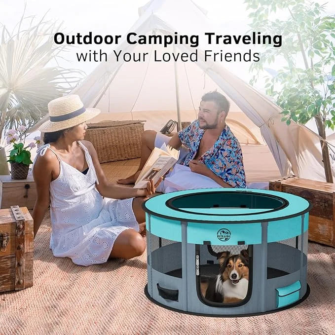 Dog Playpen Puppy Play Pen Indoors Pet Crate Small Dog Cage Portable Foldable Cat Kennel for Kitten Hamster Rabbit Bunny G...