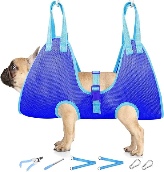 Dog Grooming Hammock - Dog Hanging Harness Holder, Cat Hanger Sling Restraint Bag for Nail Trimming/Clipping with Nail Cli...