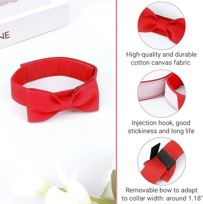 Segarty Dog Bow Ties for Small Medium Dogs, Adjustable Red Bowtie Collar, Durable Cat Neck Tie Tuxedo Comfortable Cotton G...