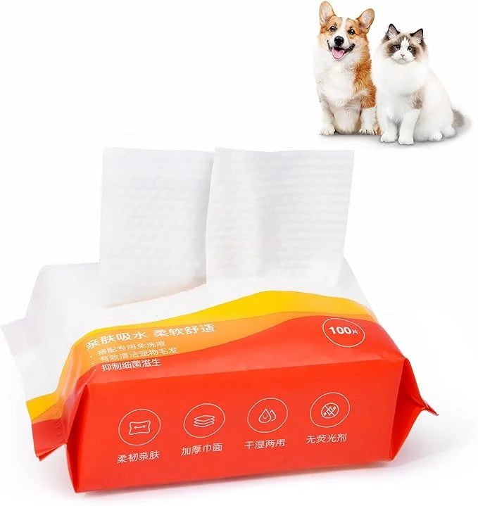 Pet Cotton Tissue for Pet Cleaning Brush Cats Dogs Wipes for Pet Paw Eye Stains Ear Coat Extra Strong Soft Portable - Prod...