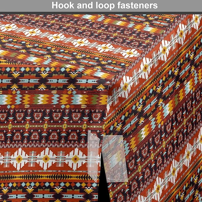 Lunarable Aztec Dog Crate Cover, Ornate Rich Motifs in Autumn Colors Geometric and Floral Design Old Tribal, Easy to Use P...