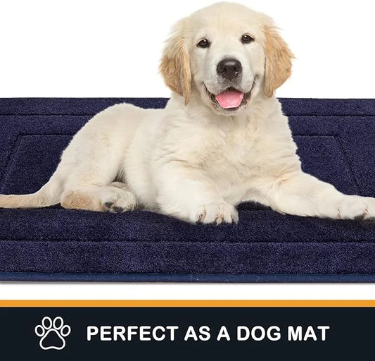 PURRUGS Dirt Trapper Door Mat 32" x 47.5", Non-Slip/Skid Machine Washable Entryway Rug, Dog Door Mat, Super Absorbent Welc...
