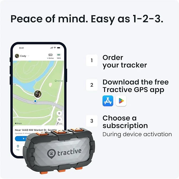 Tractive XL GPS Dog Tracker (50 lbs+) | Real-time Pet Location Tracker | Health & Wellness Alerts | Virtual Fence for Dogs...