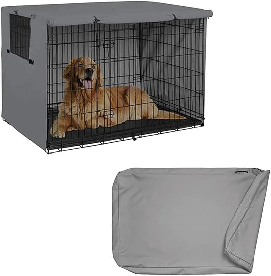 Explore Land 54 inch Gray Dog Crate Cover Bundle with 53 inch Dog Bed Cover - Product Image