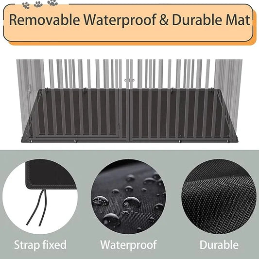 63" L x 35" H Super Large Steel Tube Dog Crate with Mat Base, Heavy Anti-Bite, Dog Crates for Large Dogs, Big Dog Cage, Do...