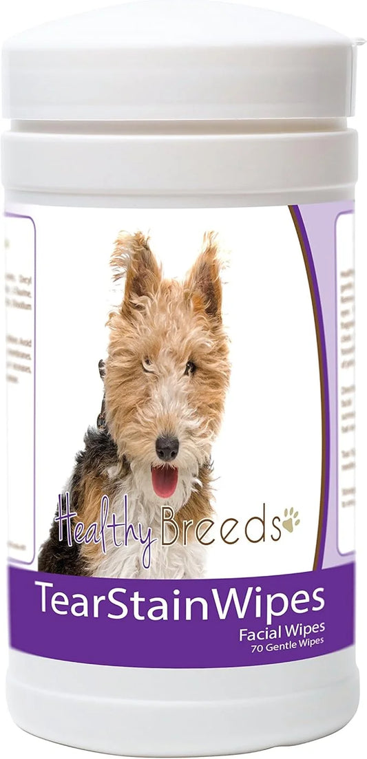 Healthy Breeds Wire Fox Terrier Tear Stain Wipes 70 Count - Product Image