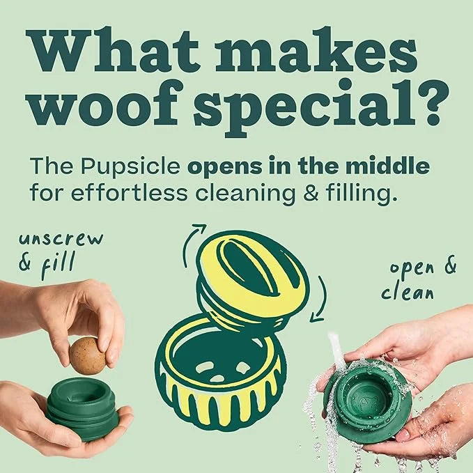 WOOF Pupsicle - Long-Lasting Interactive Dog Toy to Keep Your Pup Distracted - Safe for Dogs - Low-Mess Design - Dog Toys ...