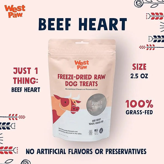 WEST PAW Freeze-Dried Raw All Natural Dog and Puppy Training Treats, Single Ingredient, Humanely Raised and Sustainably So...