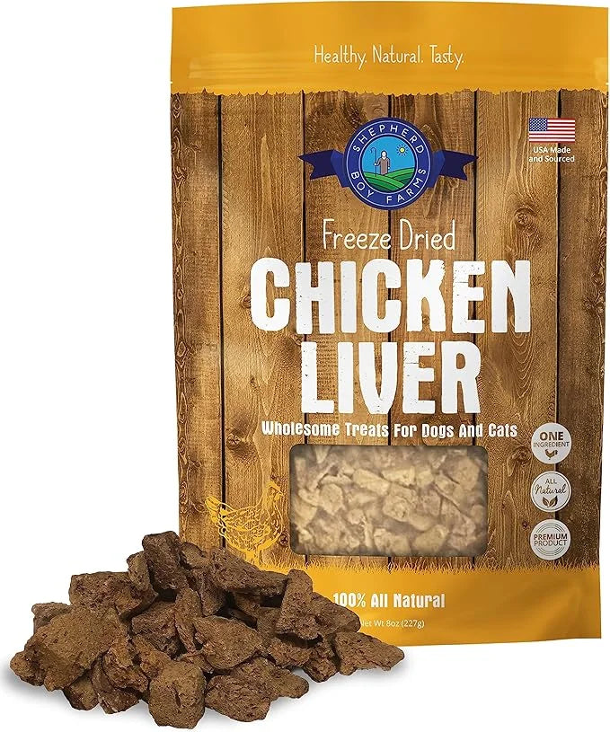 Freeze Dried Dog and Cat Treats, Chicken Liver, All Natural Single Ingredient Freeze-Dried Dog Treat & Dog Snacks, Made in...