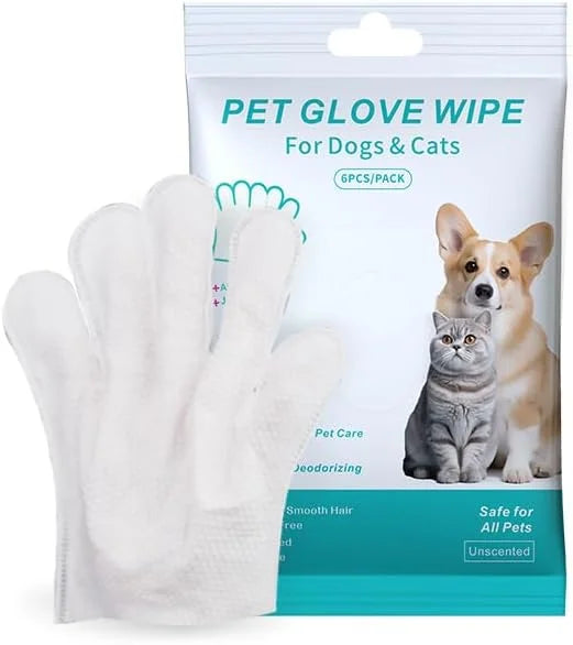 Pet Glove Wipe, Cleaning Glove for Dog and Cat, Fur Face, Ear, Eye, Paws Cleaning Wipes, Pet Wash Free Gloves, Cleaning Gr...